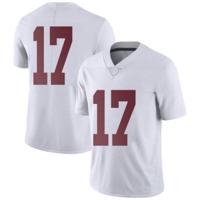 NCAA Men's Alabama Crimson Tide #17 Agiye Hall Stitched College Nike Authentic No Name White Football Jersey BD17X30DE